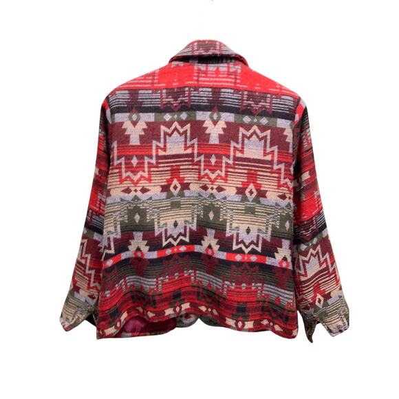 Coldwater Creek Colorful Aztec Western Print Jacket Size 12 - Picture 5 of 7